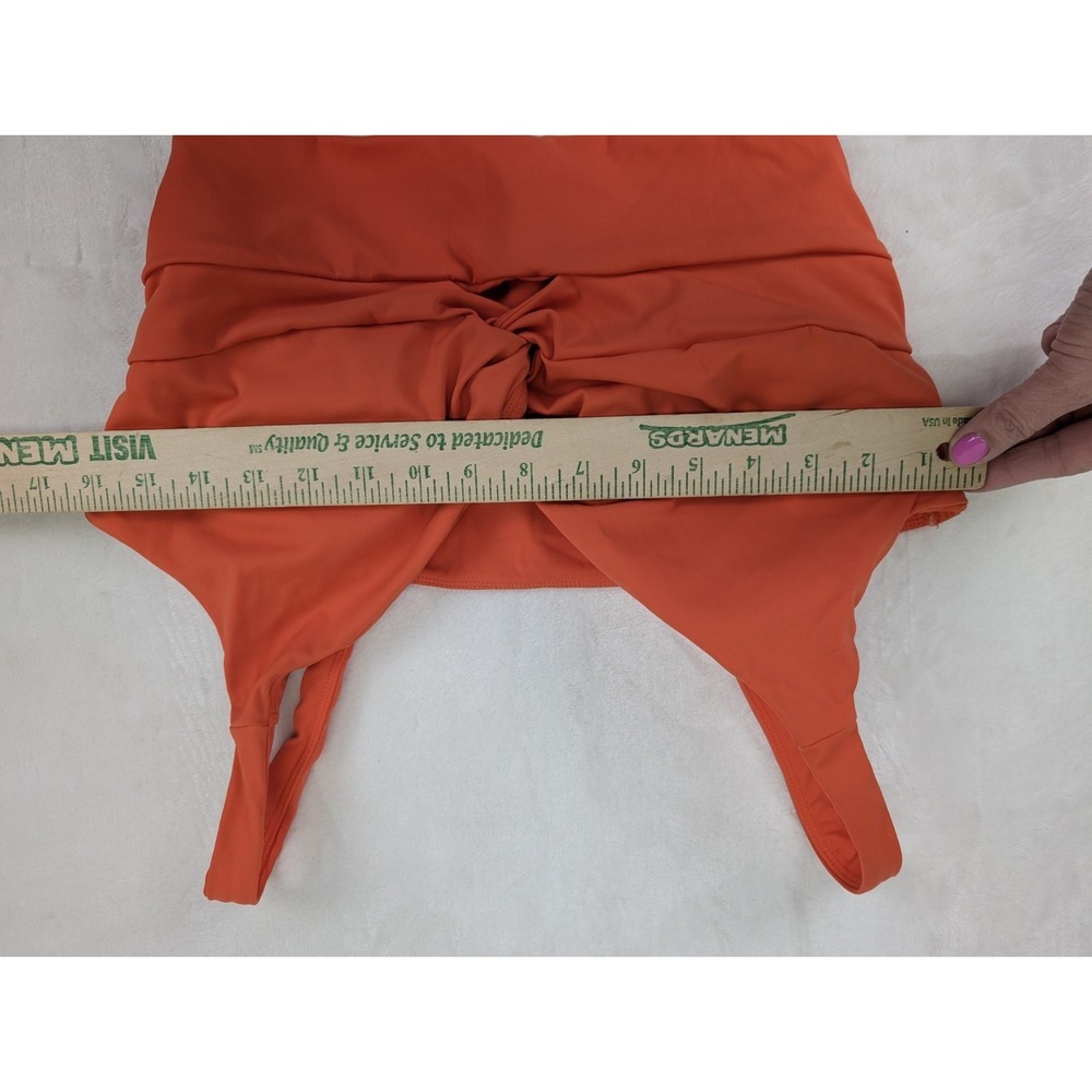 Halara Cool Touch Yoga Sports Bra XL Orange Cut Out Cropped Tank Top Padded - Picture 4 of 8